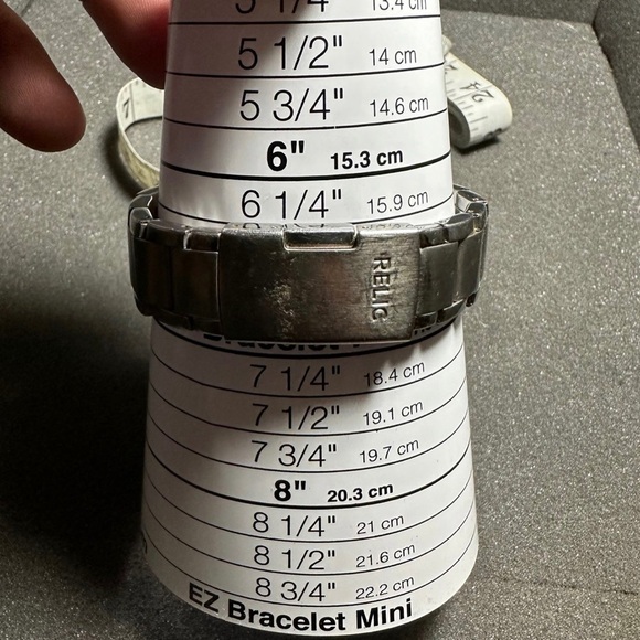 Relic Mens Quartz Sports Watch Date Just ZR11674 Silver Tone Working New Battery - Picture 10 of 10